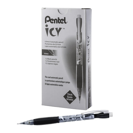 Pentel ICY Mechanical Pencil, (0.9mm), Tinted Blac