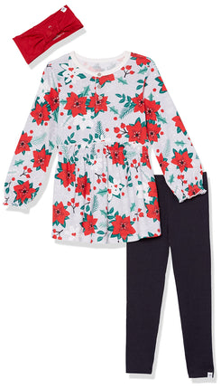 HonestBaby Baby Girls' 3-Piece Tunic, Legging and