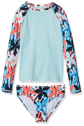 Kanu Surf Girls' Long Sleeve Rashguard UPF 50+ Two