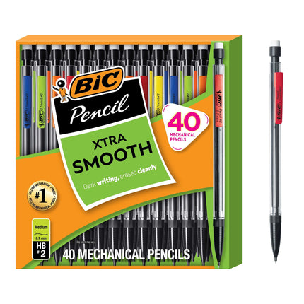 Bic Mechanical Pencils, 40 count, Black barrel wit