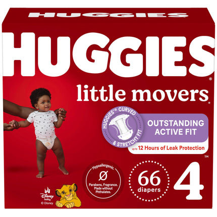 Baby Diapers Size 4, 66 Ct, Huggies Little Movers