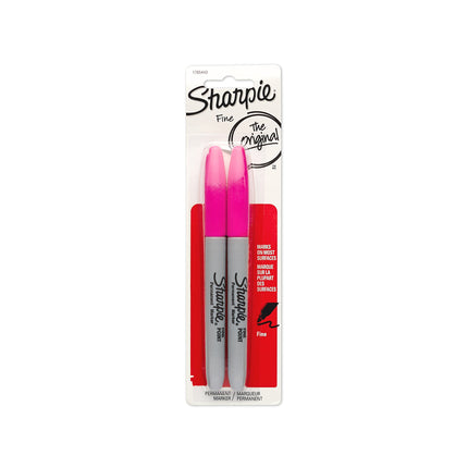 Sharpie Permanent Markers, Fine Point, Magenta, 2-