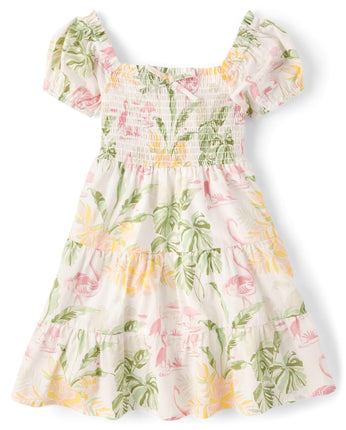The Children's Place Girls' Short Sleeve Smocked S