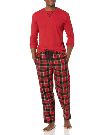 Wrangler Men's Waffle Knit Top and Flannel Pant Pa