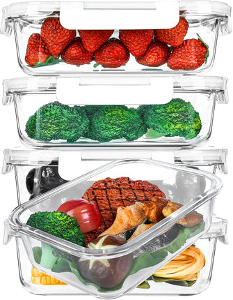 M MCIRCO 5-Pack 36 Oz. Glass Meal Prep Containers