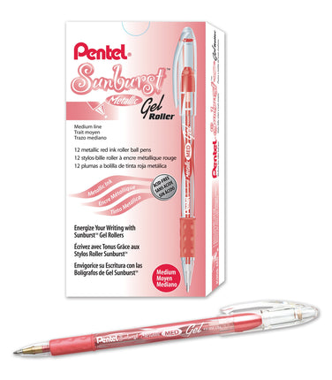 Pentel Sunburst Metallic Gel Pen, 0.8mm Tip Writes