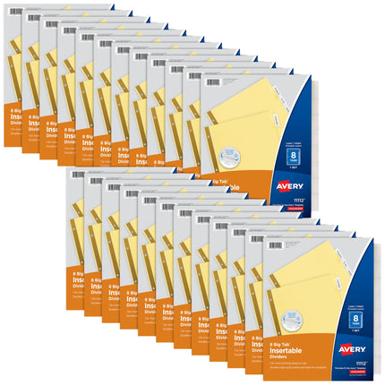 Avery 8-Tab Binder Dividers, Insertable Clear Big