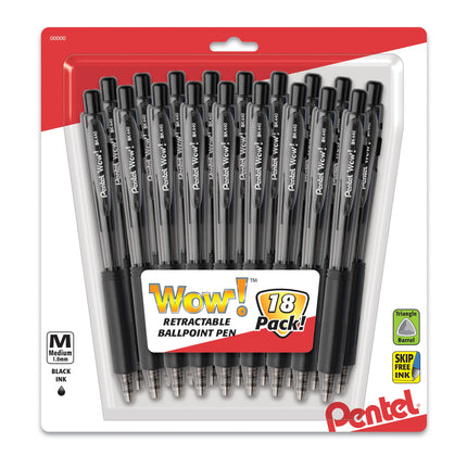 Pentel WOW! Retractable Ballpoint Pens, Medium Lin