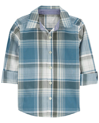 OSHKOSH B'GOSH Boys' Long Sleeve Woven Buttonfront