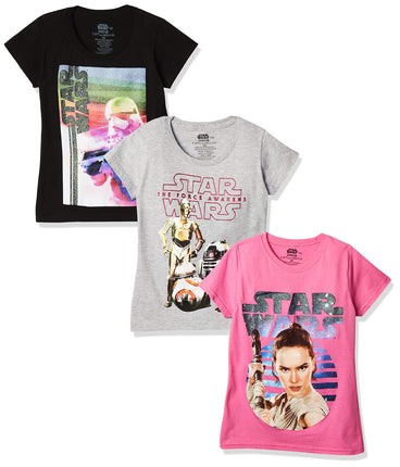 Star Wars Big Girls' Classic Graphic Tee 3-Pack, A