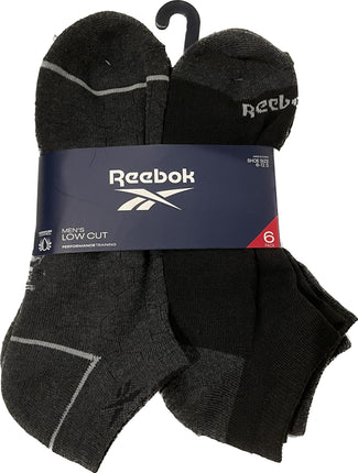 Reebok 6 PACK MEN'S LOW CUT SOCKS SHOE 6-12.5, Mul