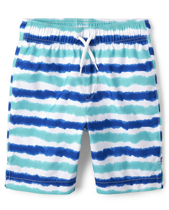The Children's Place Boys' Swim Trunks, Blue Multi