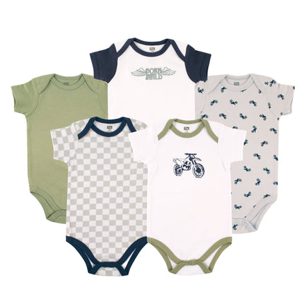 Hudson Baby Baby Cotton Bodysuits, Dirt Bike, 6-9