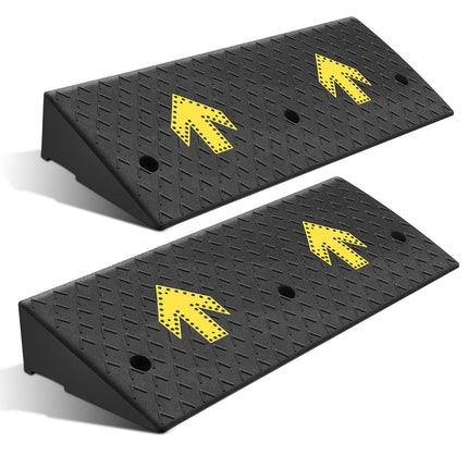 DNA MOTORING 2pcs 5.5" Rise Rubber Arrow Curb Ramp