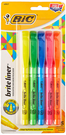 Bulk Buy: BIC Brite Liner Highlighters 5/Pkg Fluor