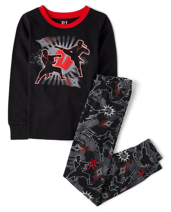 The Children's Place Boys' Long Sleeve Snug Fit Co