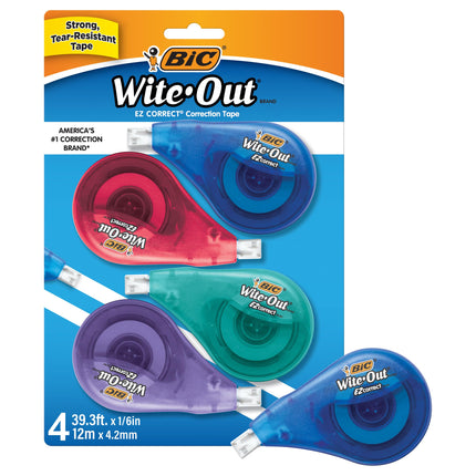 BIC WOTAPP418 EZ Correct Wite-Out Correction Tape,