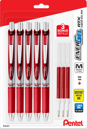 Pentel EnerGel Liquid Gel Ink Pens 0.7 mm - Pack o