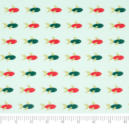 Singer Fabrics, 100% Cotton, Aqua Fish by Denise P