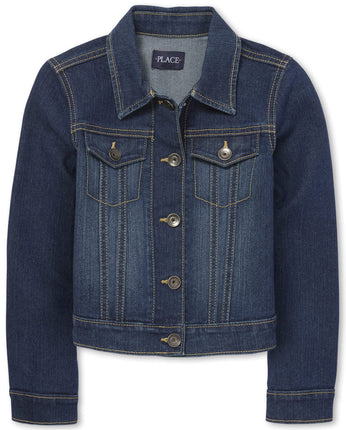 The Children's Place Girls' Denim Jacket, Dk Stone