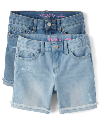 The Children's Place Girls' Distressed Denim Midi