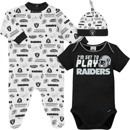 NFL Baby Boys Bodysuit, Sleep 'N Play, & Cap Set P