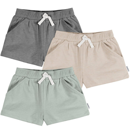 Gerber Baby Girls' 3-Pack Knit Shorts, Green, 4T