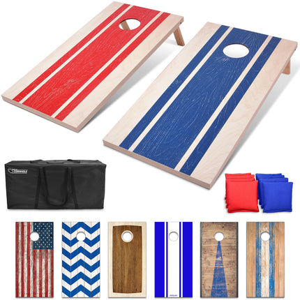 GoSports 4 x 2 ft Wood Design Cornhole Game Set -