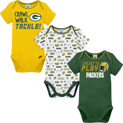 NFL Gerber Unisex Baby Standard 3 Pack Short Sleev
