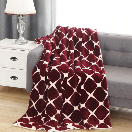 Elegant Comfort Reversible, Printed Sherpa Throw B