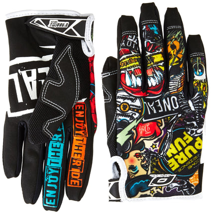 O'Neal Jump Gloves with Crank Graphic (Black/Multi
