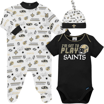NFL 3 Piece Bodysuit, Sleep n Play and Cap Set, Bo