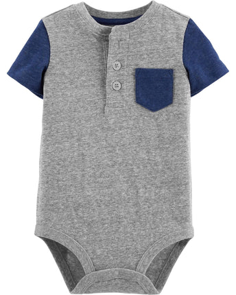 OshKosh B'Gosh Baby Boys' Pocket Henley Bodysuit S
