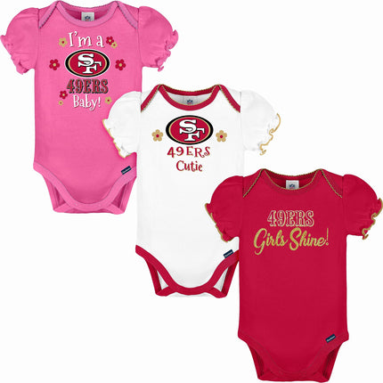 NFL Gerber Baby Girl's Standard 3 Pack Short Sleev