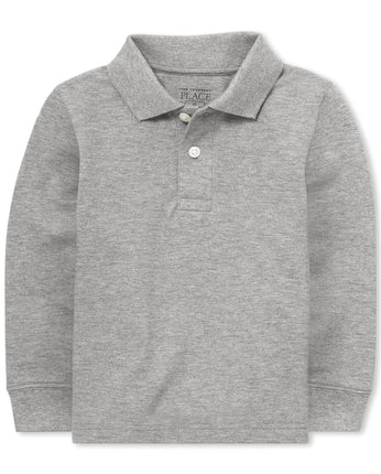 The Children's Place Boys Long Sleeve Pique Polo,