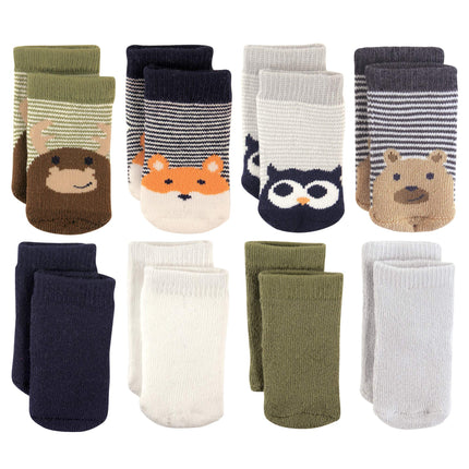 Luvable Friends Baby Basic Socks, Fox Owl 8Pk, 6-1
