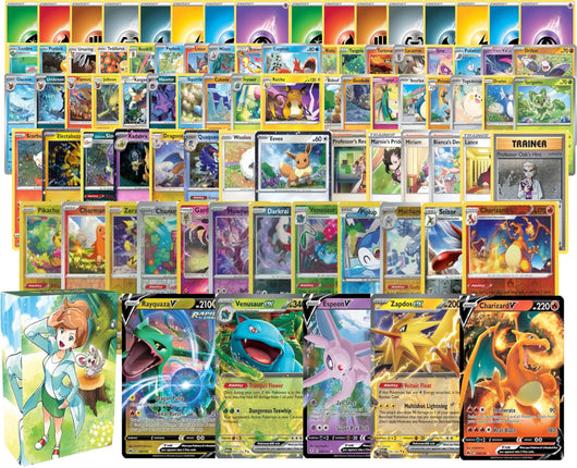 Pokemon: 100 Assorted Card Bundle - with Foils and