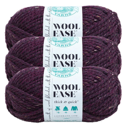 Lion Brand Yarn 640-144-3 Yarn, 3-Pack, Raisin 3 P
