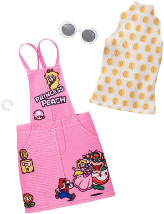 Barbie Super Mario White Shirt and Pink Jumper Pac
