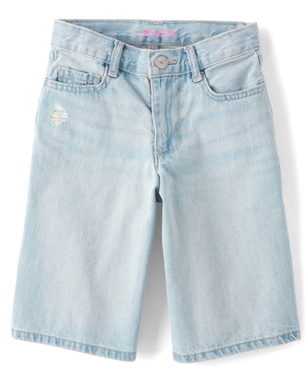 The Children's Place Girls' Denim Midi Shorts, Mad