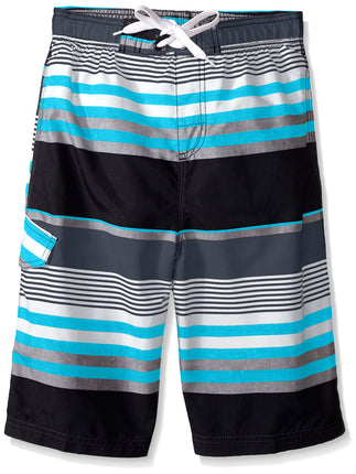 Kanu Surf Big Boys Optic Stripe Swim Trunks Black/