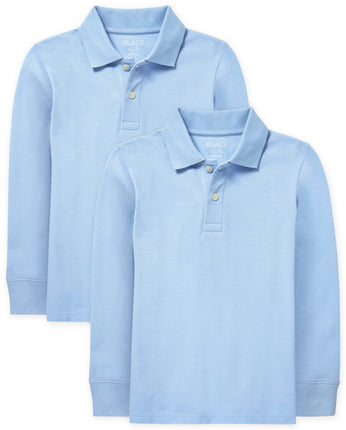 The Children's Place Boys Uniform Long Sleeve Piqu