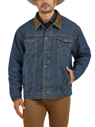 Wrangler Men's Western Style Lined Denim Jacket, D