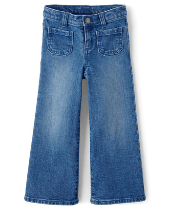 Gymboree Girls' and Toddler Wide Leg Jeans, Elm Wa