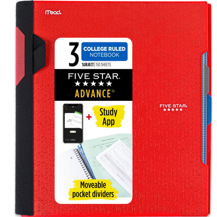 Five Star Advance Spiral Notebook Plus Study App,