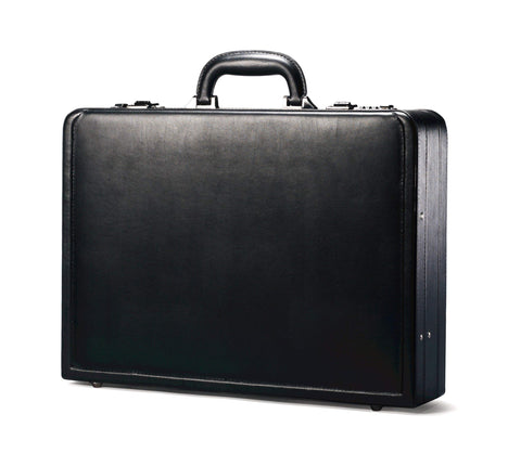 Samsonite Bonded Leather Attache 15.6, Black, 18",