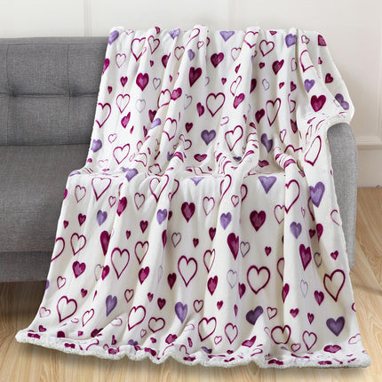 Elegant Comfort Valentine's Day Sherpa Fleece Thro