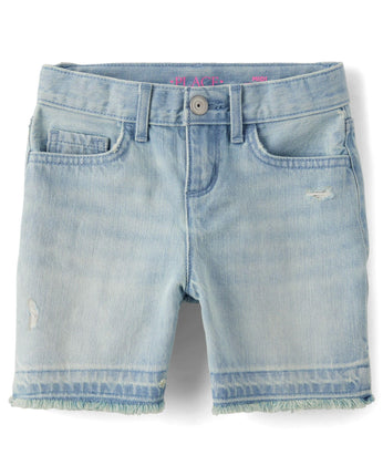 The Children's Place Girls' Denim Midi Shorts, Row