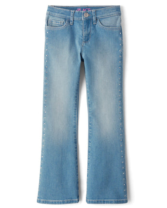 The Children's Place Girls' Denim Flare Jeans, Lt