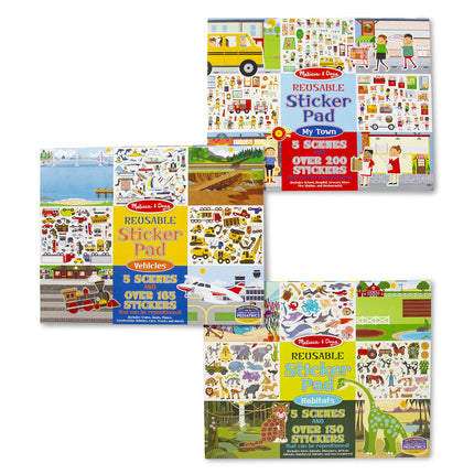 Melissa & Doug Reusable Sticker Pads Set: Habitats
